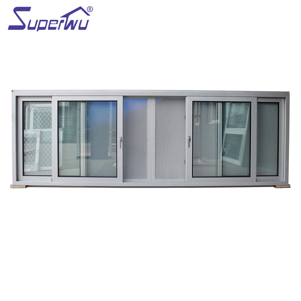 Superhouse Australian standard As2047 sound insulation tempered glass sliding aluminum windows