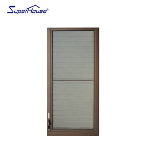 Superhouse Hot sale brown color aluminum frame glass louvre windows with USA standard