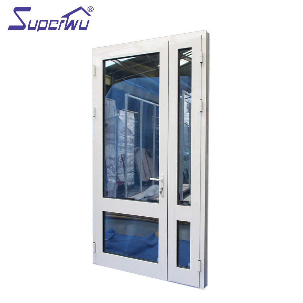 Superwu Aluminum framed casement door with cheap price white profile color hinged door