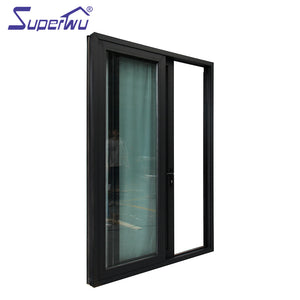 Superwu New design windows doors aluminium frame glass sliding door security sliding door