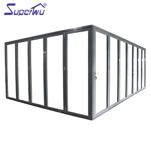 Superwu Aluminum alloy corner folding door double glazing corner bifolding doors Australia standard
