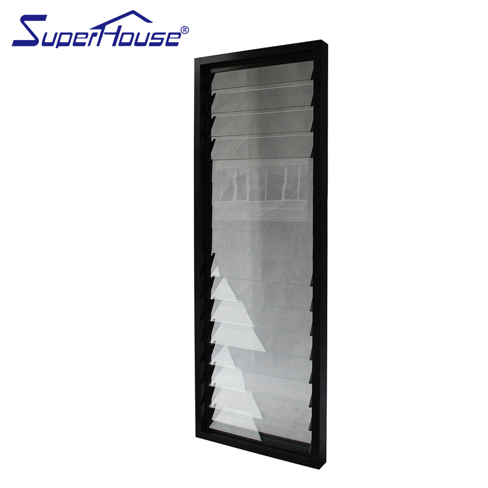 Superwu Aluminum frame fixed glass windows sound proof and weather proof fixed louver windows