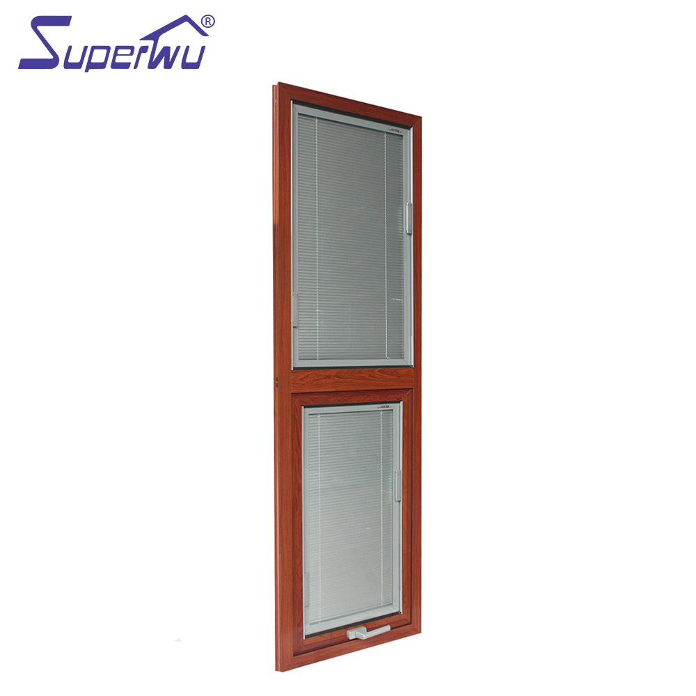 Superwu High quality wooden grain Product Warranty Soundproof aluminium awning window