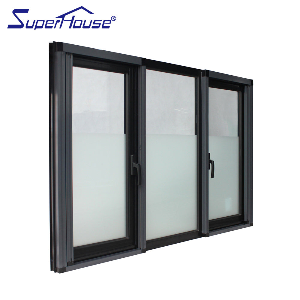 Superhouse North America NFRC and NOA standard high quality powder coating black color aluminum casement window