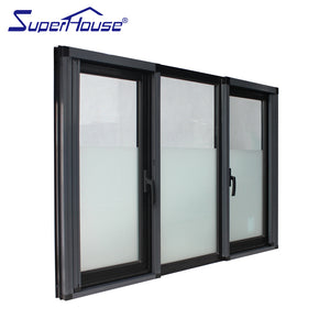 Superhouse North America NFRC and NOA standard high quality powder coating black color aluminum casement window