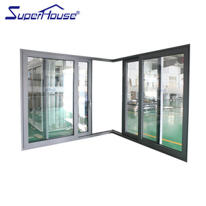 Superhouse Energy rating aluminium bullet proof thermal break corner sliding doors Australia Standard