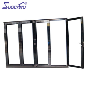 Superwu German Hardware Thermal Break Aluminium Folding Patio Doors/Aluminium Bi Fold Doors Best Quality