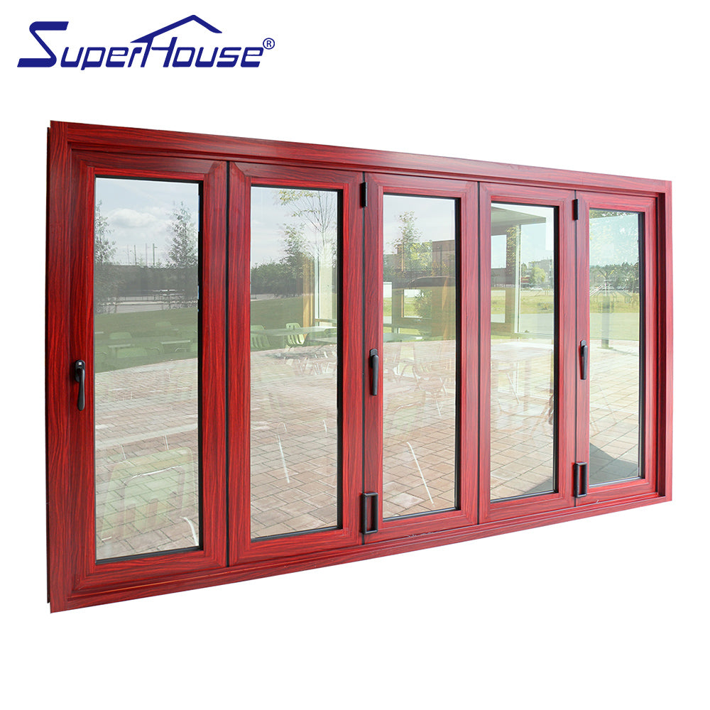Superhouse AS2047 NFRC AAMA NAFS NOA standard wood color aluminium interior folding doors