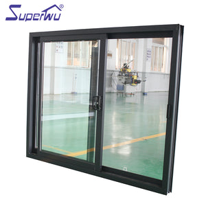 Superwu American Standard Widely Used Superior Quality Double Glass Aluminum Slide Window