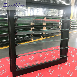 Superhouse High quality glass louvre windows with powder coating aluminum frame