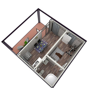 Luxury Three Bedroom 20FT 40FT Steel Prefabricated House Building Prefab Home Expandable Container House under 100k