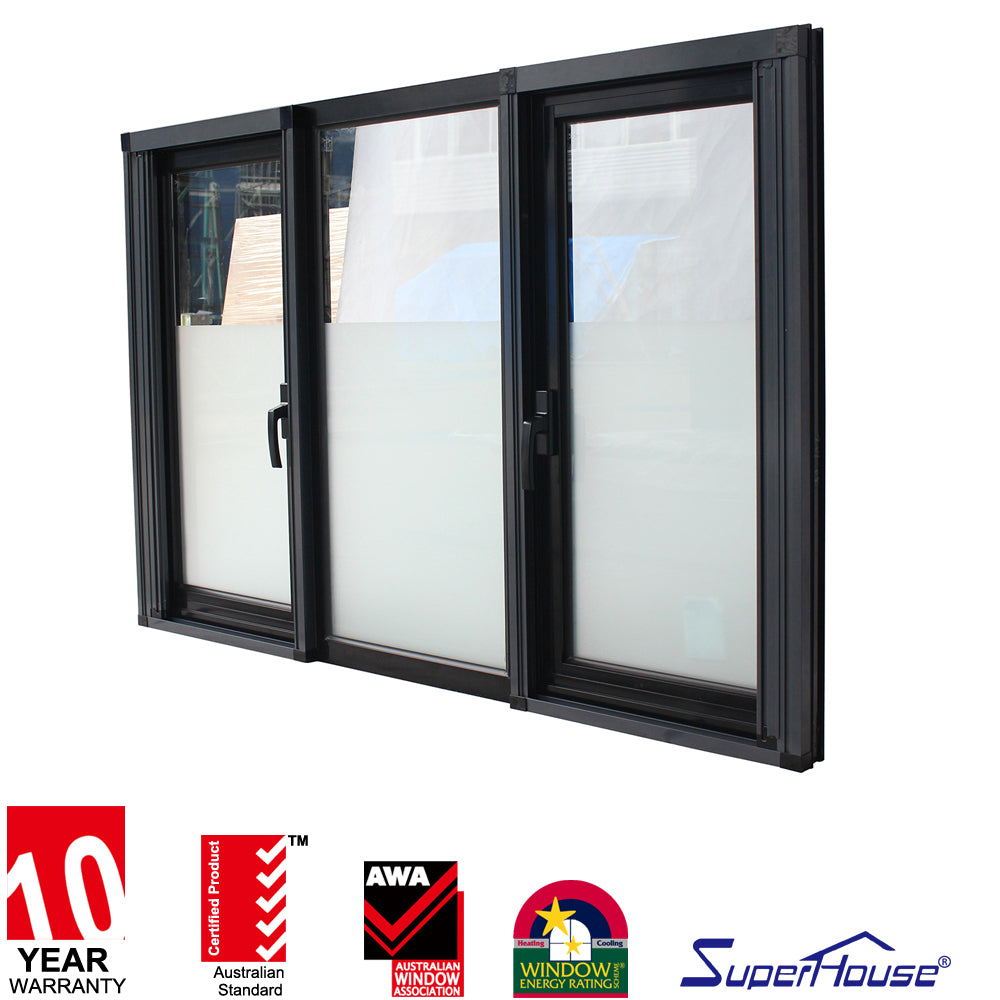 Superhouse North American Certified Impact resistant Aluminum framed casement window prices for Villa,Renovation house