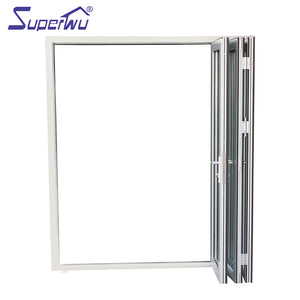 Superwu Customized soundproof aluminum glass folding/ bifold/ bi folding door