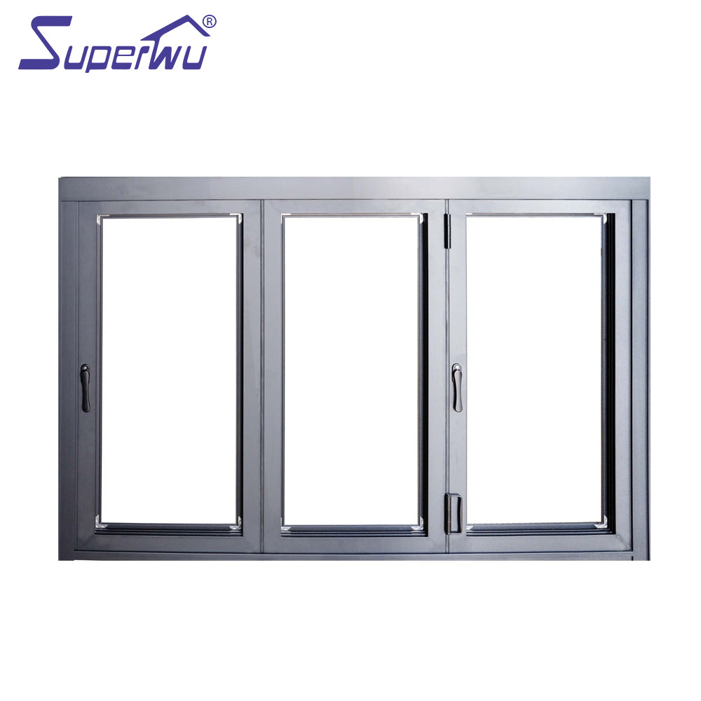 Superwu High quality tempered double glazing alu fold window for house design