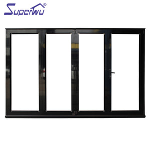 Superwu Commercial series folding doors double tempered glass bi fold doors 4 panels doors Australia standard