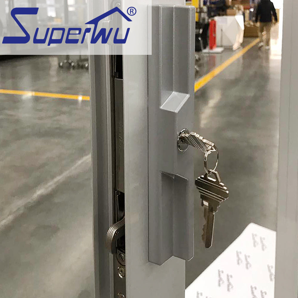 Superwu Factory Directly double glazed door auto close aluminium aluminum frame hotel design doors Lowest Price