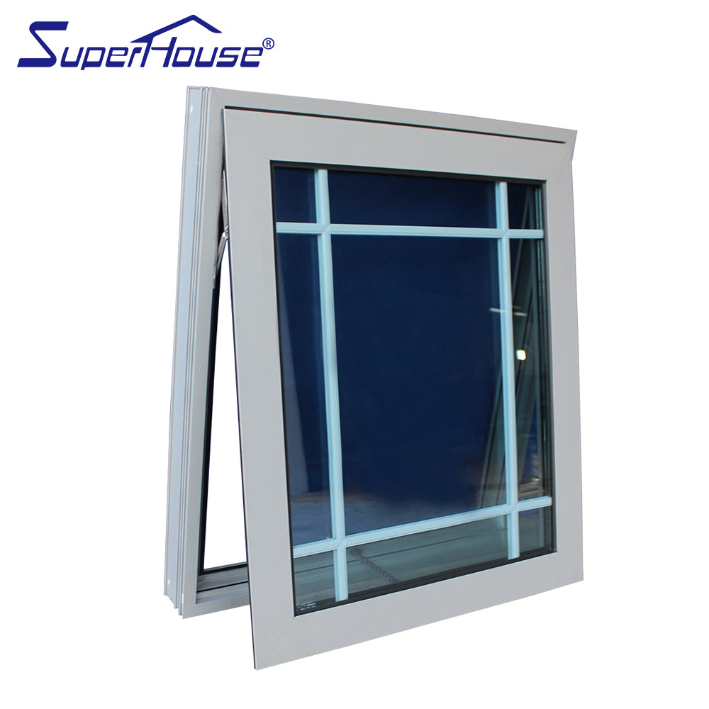 Superhouse Safety glass silver color awning aluminium windows