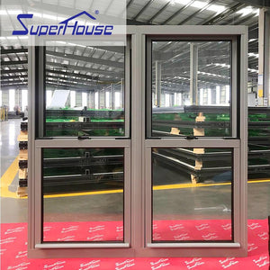Superhouse Superhoust hot model residential system aluminum double hung window for sale