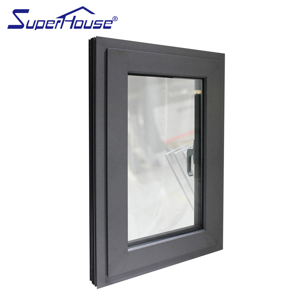 Superhouse North America NFRC and NOA standard high quality aluminum black single pane casement window