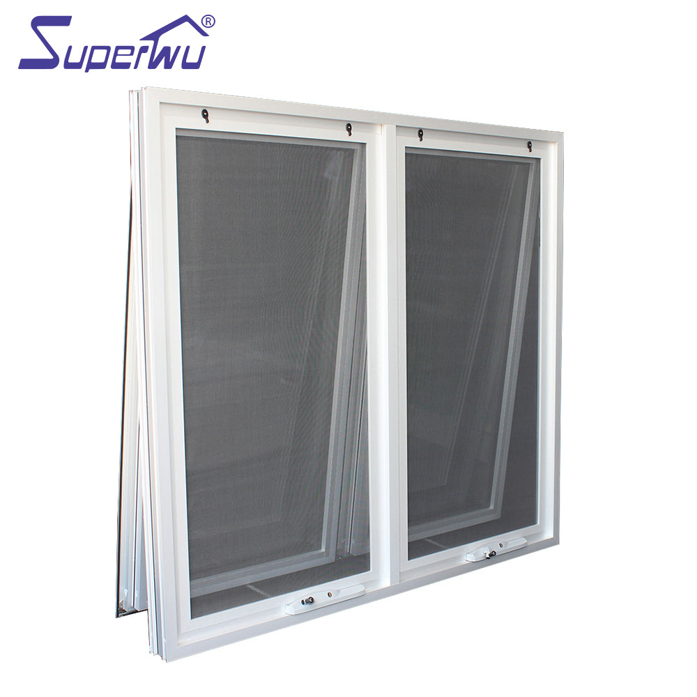 Superwu China supplier bast sale aluminum standard bathroom window sizes inward opening aluminum awning window