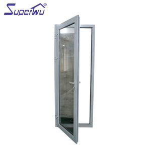 Superwu High performance thermal break modern interior exterior aluminum frame glass french doors low door sill