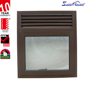 Superhouse Australia standard bronze color awning window with air vent