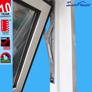 Superhouse Chain winder Awning Aluminium Window with double glazing tempered glass