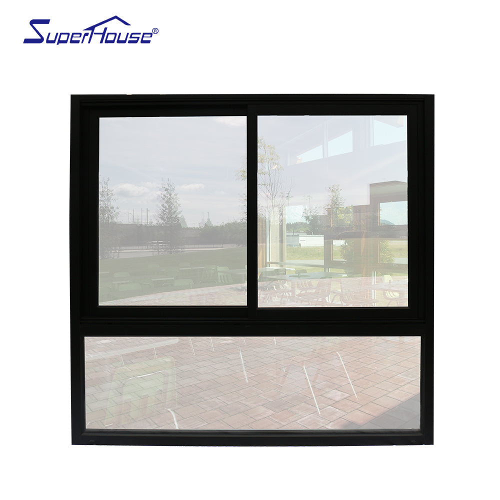 Superwu Commercial system aluminum sliding window large scale windows with fixed part