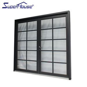 Superhouse tempered glass double pane entry door