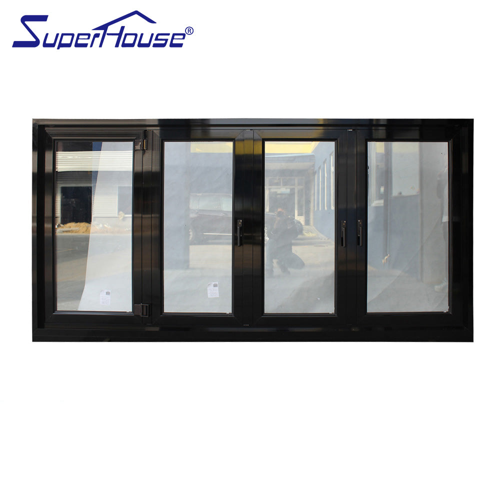 Superwu German brand aluminum alloy folding windows double glazed tempered glass