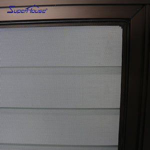 Superwu Cheap price louver windows aluminum windows grown color with flynet