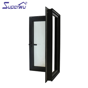 Superwu New Zealand markets french styles tinted glass aluminum casement window for commercial and residential with fin