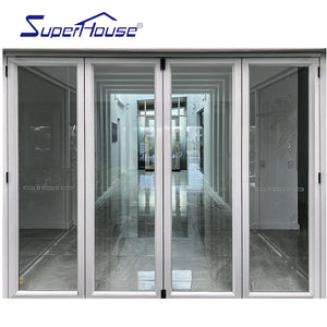 Suerhouse Temporary aluminium folding door grill interior folding glass doors prices