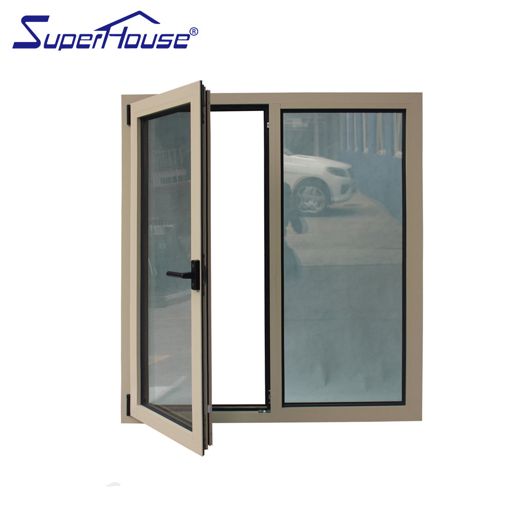 Superhouse USA Standard wooden color aluminum tilt turn glass windows for sell