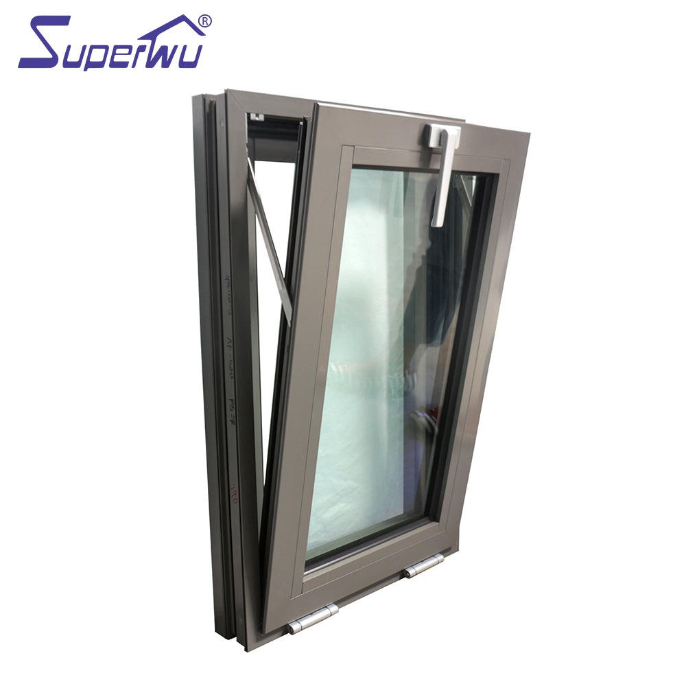 Superwu Aluminum burglar proof windows designs with safety tempered glass