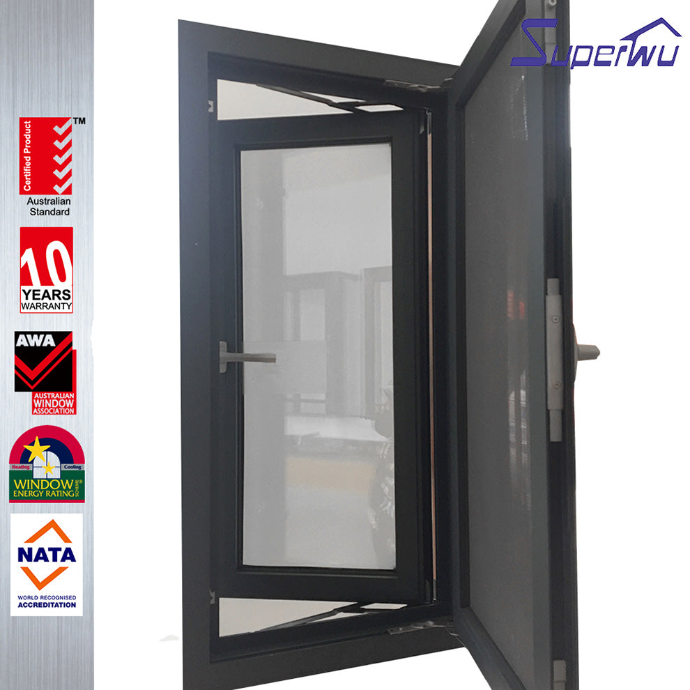 Superwu Customized Size Double Glazed Aluminum Casement Windows Factory Prices more than 10 years warranty