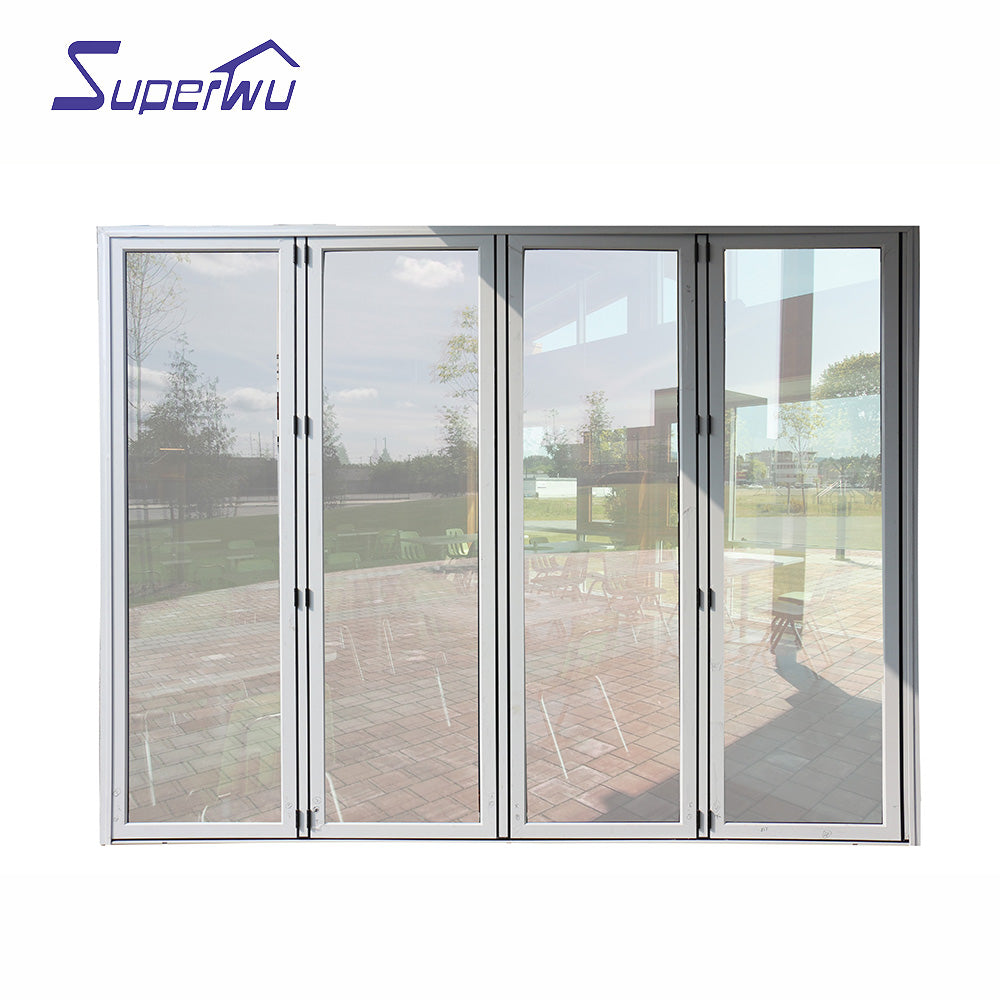 Superwu Residential house Exterior aluminium bi fold door customized glass folding door