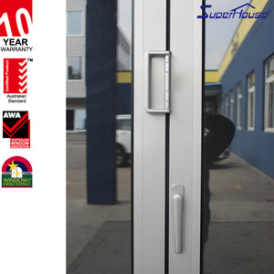 Superhouse Exterior safety glass aluminium bifold doors