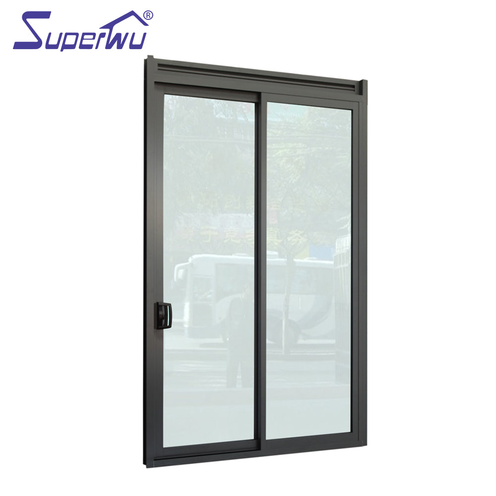 Superwu Australia standard doors black double glazed low E soundproof exterior patio glass sliding door