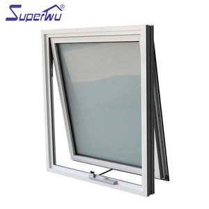 Superwu Australian standard Powder Coated Aluminum Extrusions Heat Insulating Waterproof Glazing Frame Awning Window