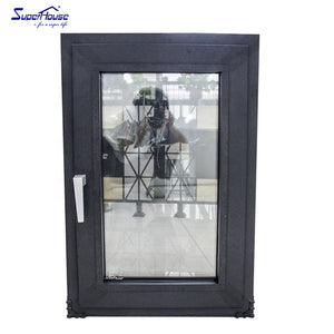 Superhouse Aluminum frame tempered glass swing window for commercial and residential project