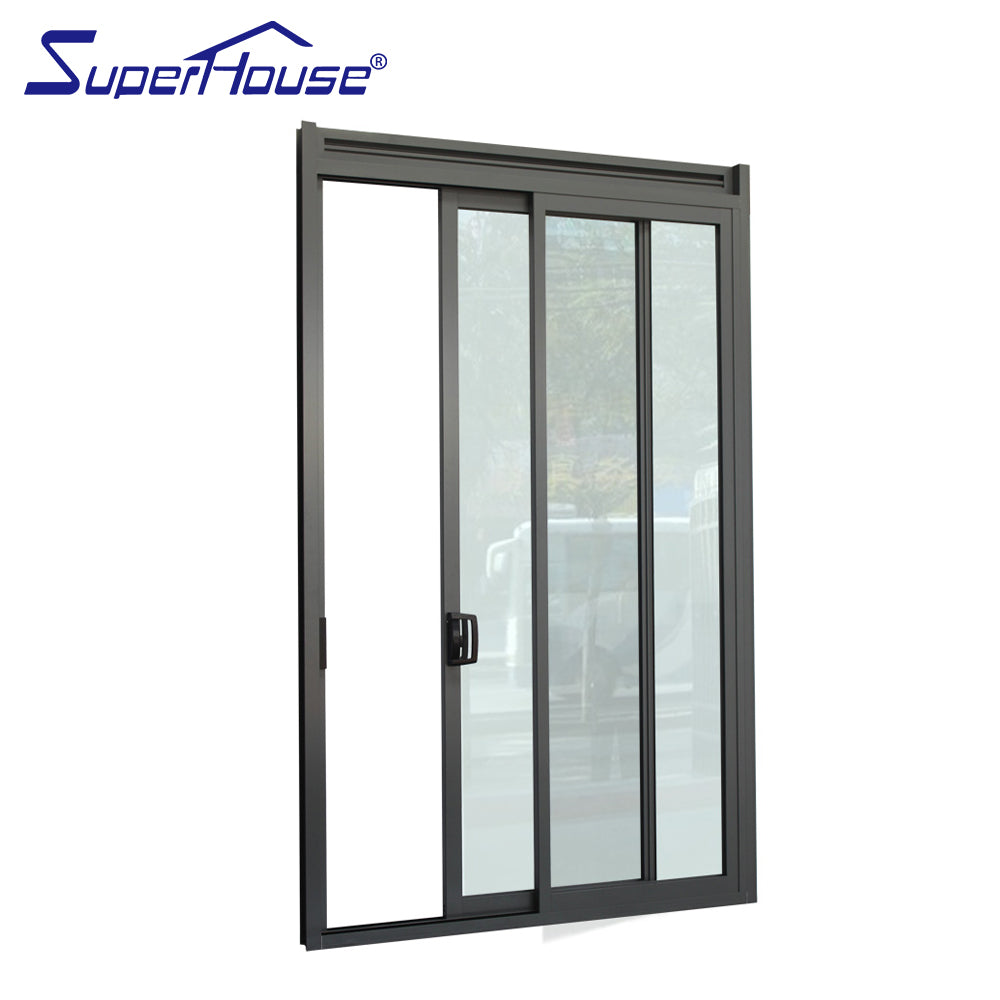 Superhouse Hurricane proof NFRC/ NOA/AS2047 standard commercial large double glass aluminium louver sliding door