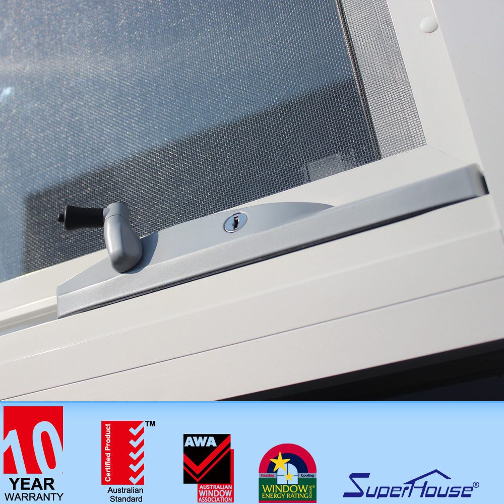 Superhouse safety glass awning anodized window