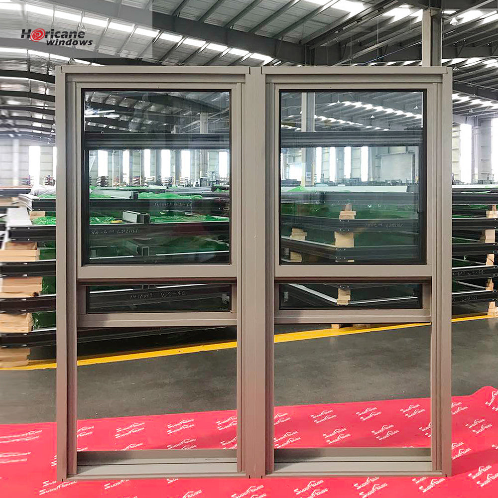 Superhouse Australian standard aluminium frame single hung sliding glass windows for sale