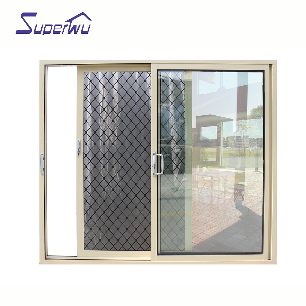 Superwu energy rating hurricane impact balcony aluminium sliding doors with insect screen