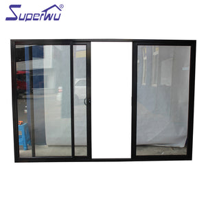 Superwu commercial aluminum double glass sliding door