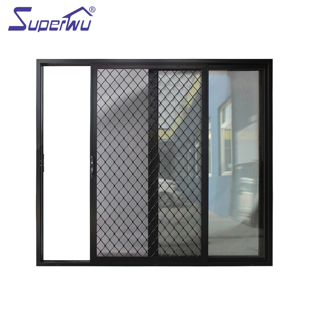 Superwu Modern hurricane impact partition wall glass aluminium sliding doors