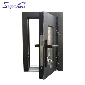 Superwu Hurricane impact security door with laminated glass french style aluminum casement hinged door sample
