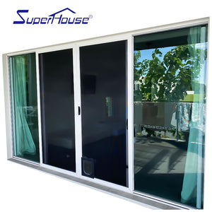Superhouse USA standard NAFS/AAMA good quality double glass aluminum and glass sliding doors