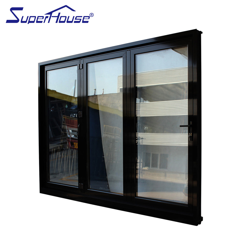 Superhouse safety glass aluminium balcony door